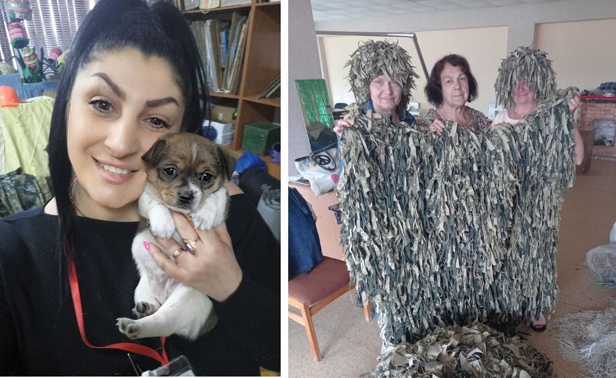 Анжеліка Манучарян організувала у Краснограді плетіння маскувальних сіток 