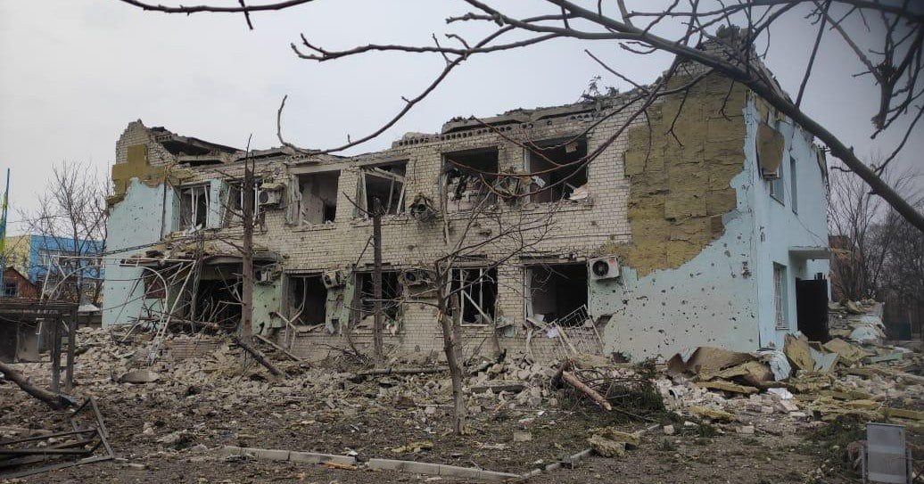 Знищенний будинок у Дергачівській громаді