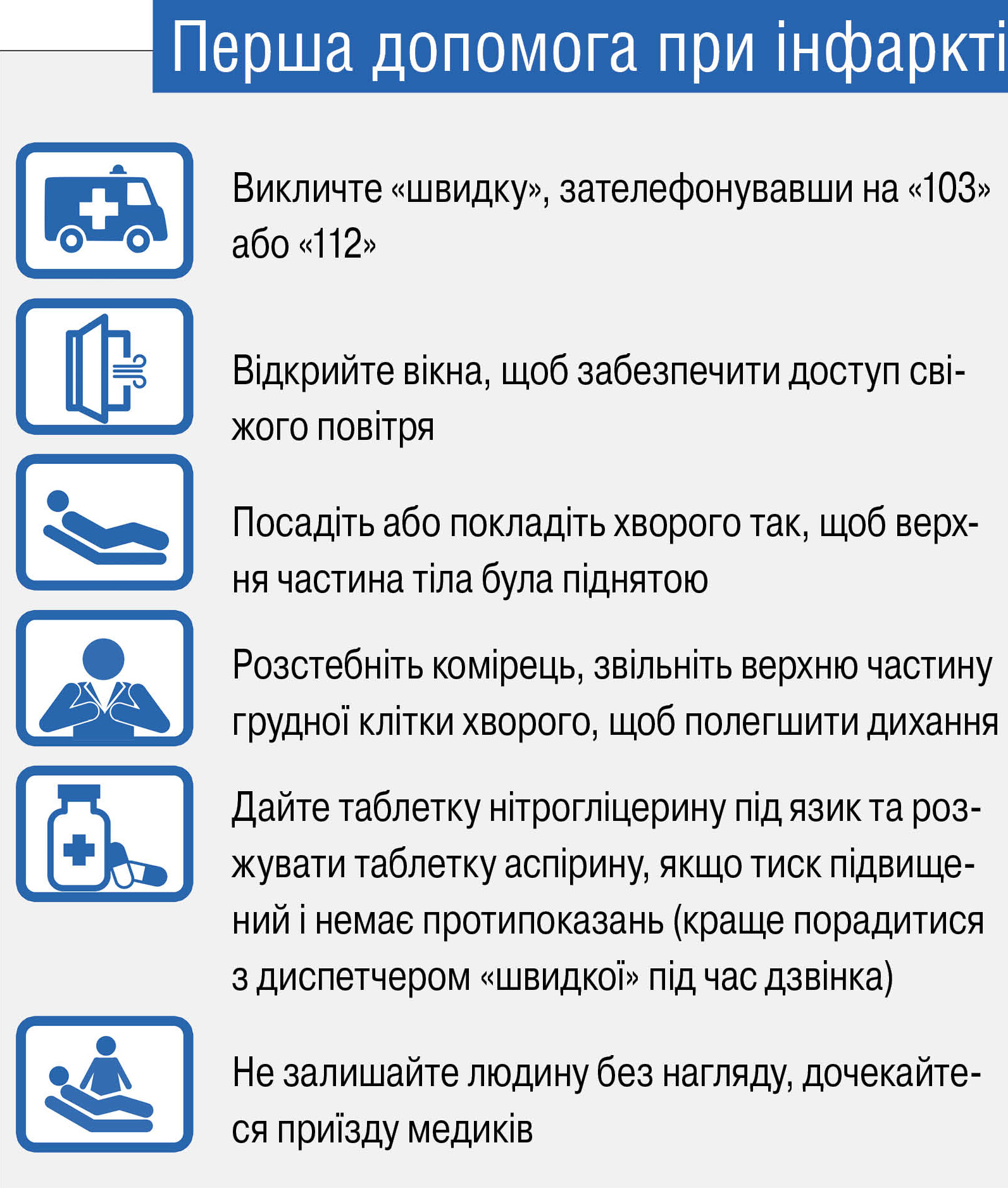 перша допомога при інфаркті