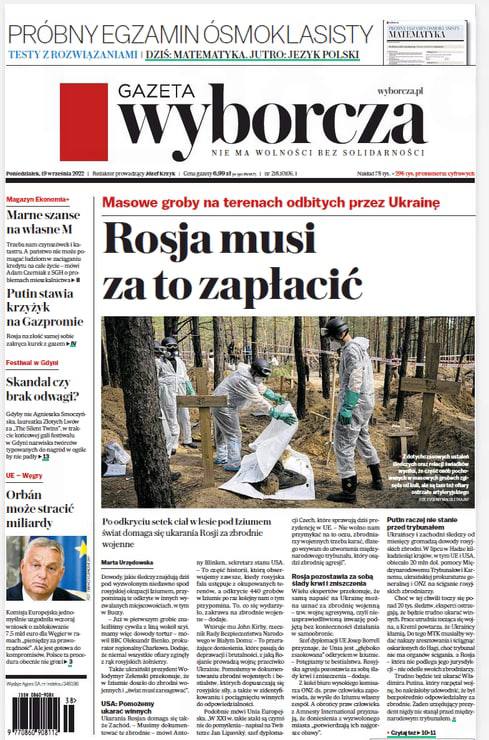 "Росія має заплатити за звірства" - головний посил польської газети