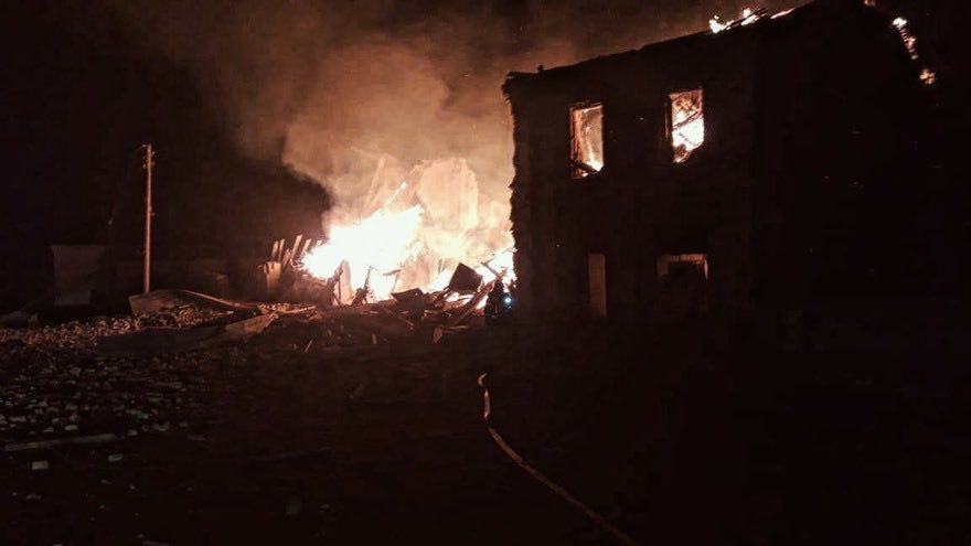 Наслідки ракетного обстріл ЗРК С-300 по місту Куп'янськ, Харківська область, 13 грудня