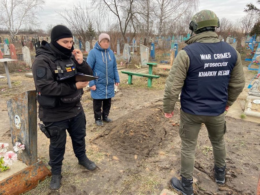 Село Петропалівка Куп’янського району, ексгумація тіла загиблого, 23.12.22