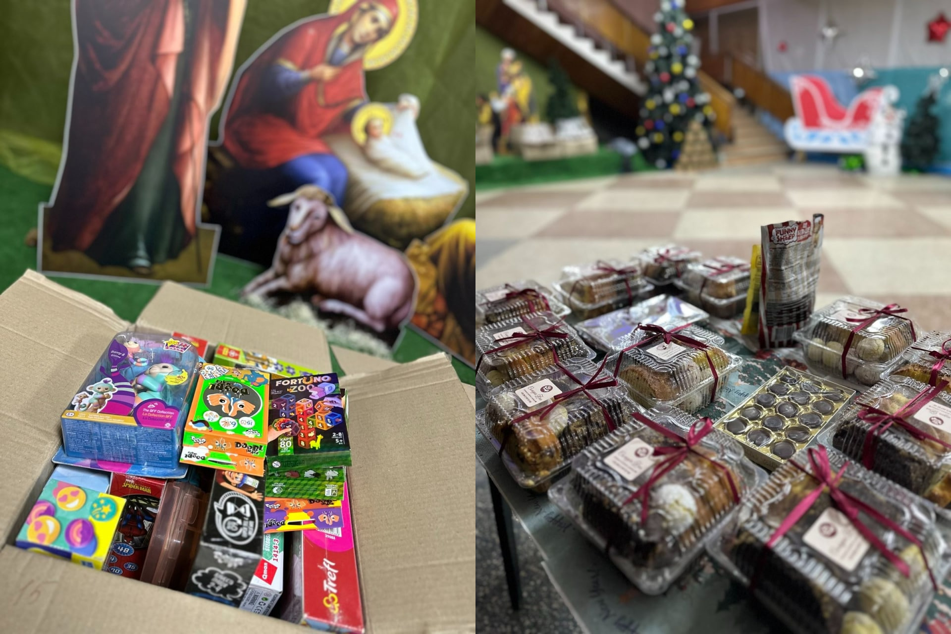 Іграшки та солодощі, які передали військові для дітей селища Борова