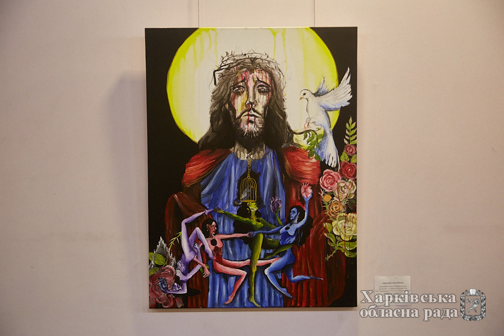 Картина Анастасії Лактіонової на виставці у галереї "Бузок"