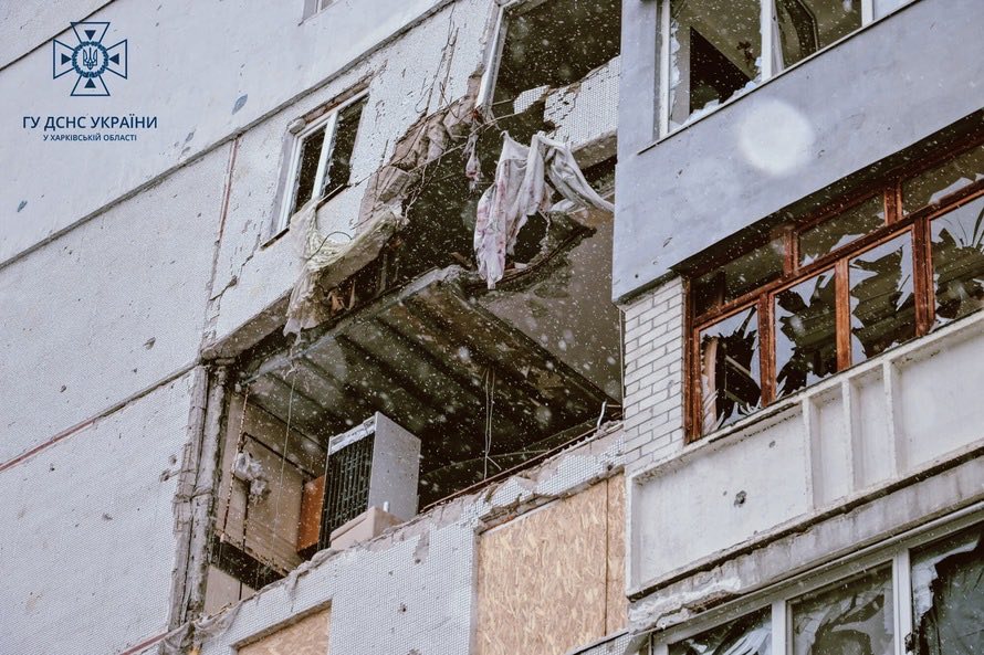 Зруйнована квартира в районі Північна Салтівка, Харків