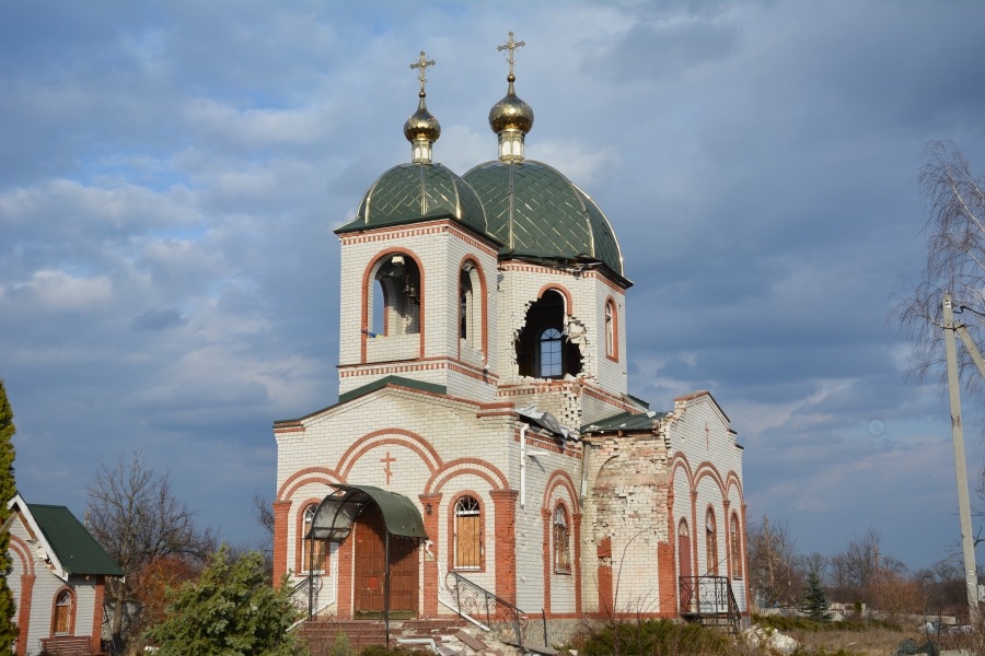 Обстріляний храм Святого Олександра Невського в селі Цупівка Дергачівської громади