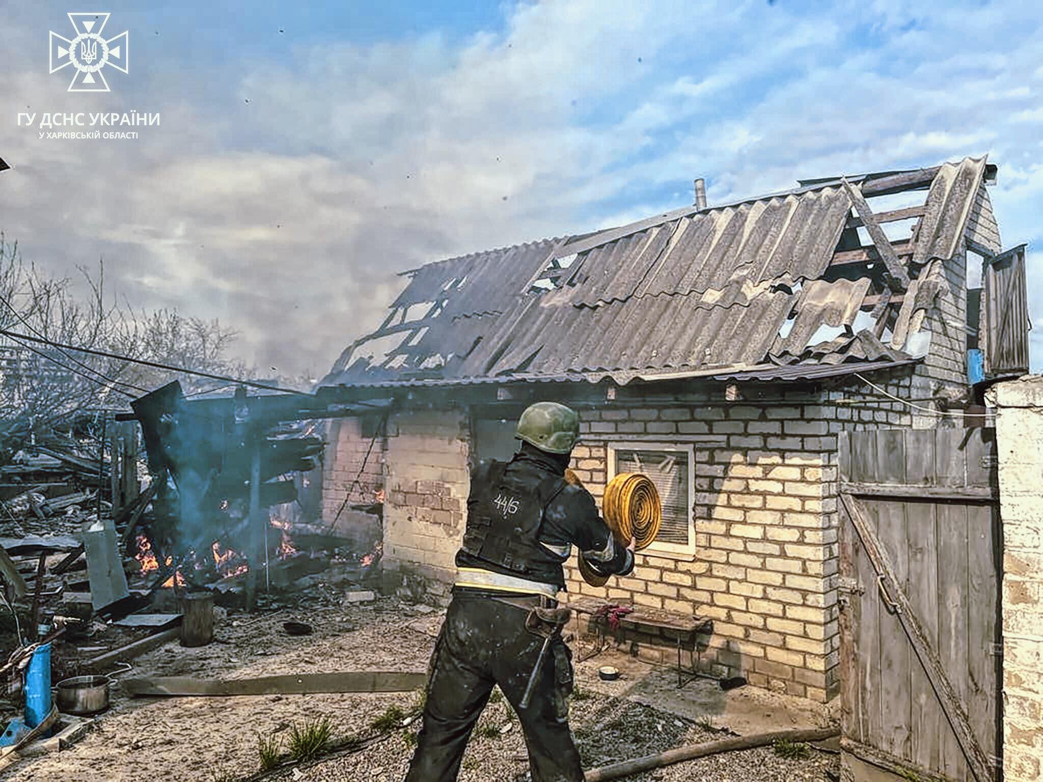 Пожежа унаслідок обстрілу, Харківська область