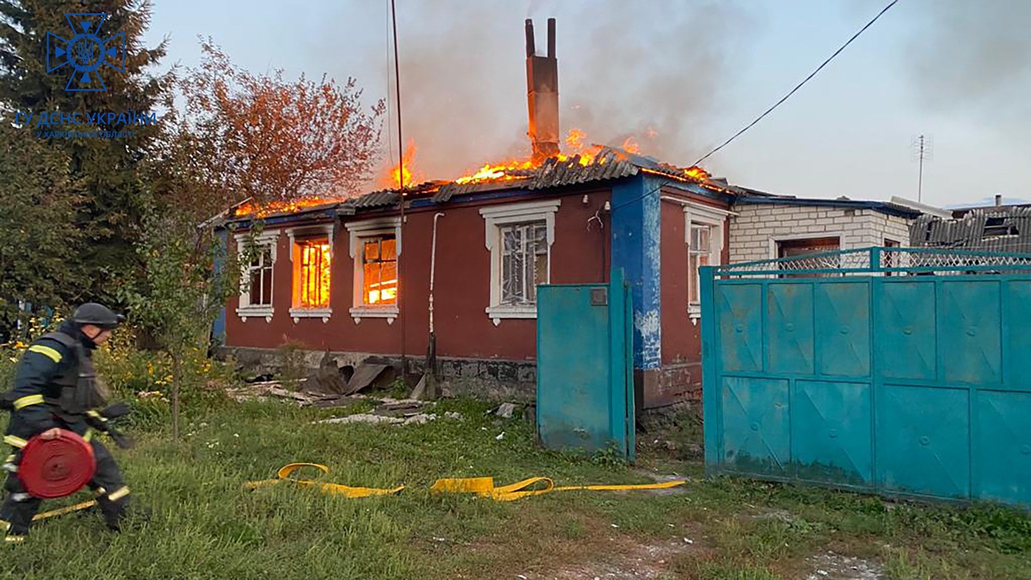 Пожежа через обстріл, Вовчанськ, Харківська область