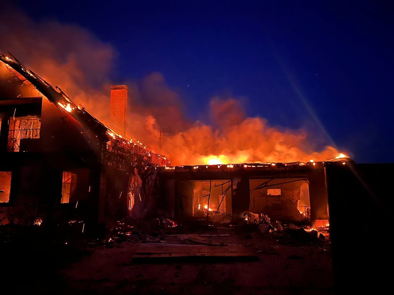 Пожежа через обстріл, Куп'янськ, 29 жовтня