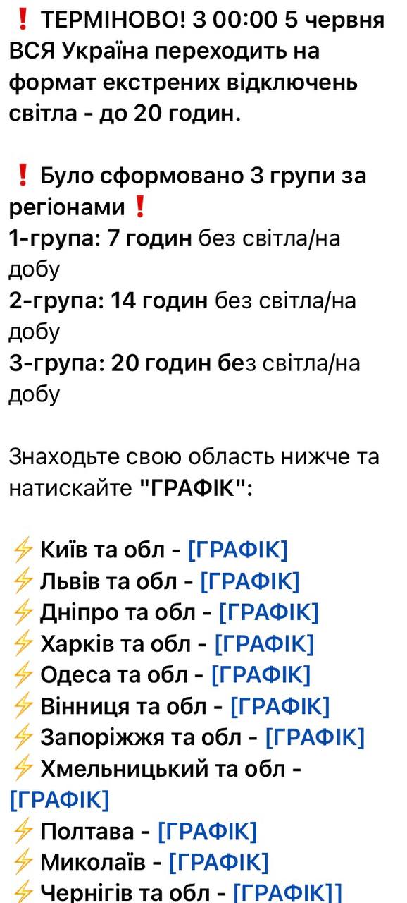 графік відключення 