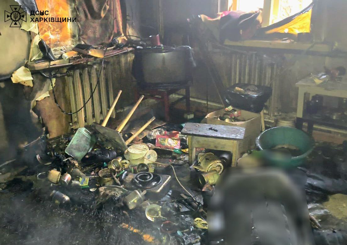 Тіло чоловіка на пожежі у Дергачах