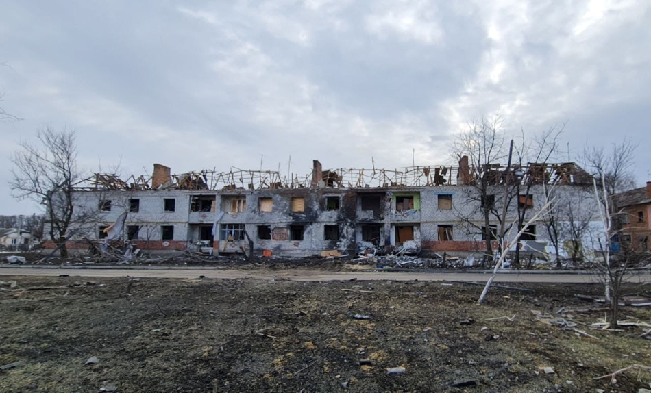 Зруйнований окупантами будинок у Слобожанській ОТГ