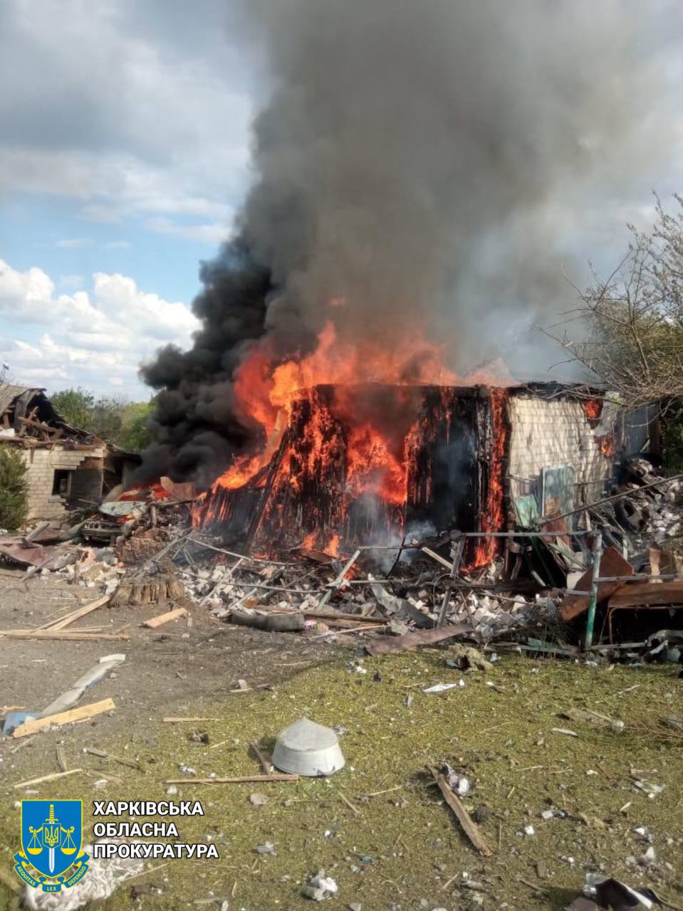 Пожежа внаслідок обстрілу