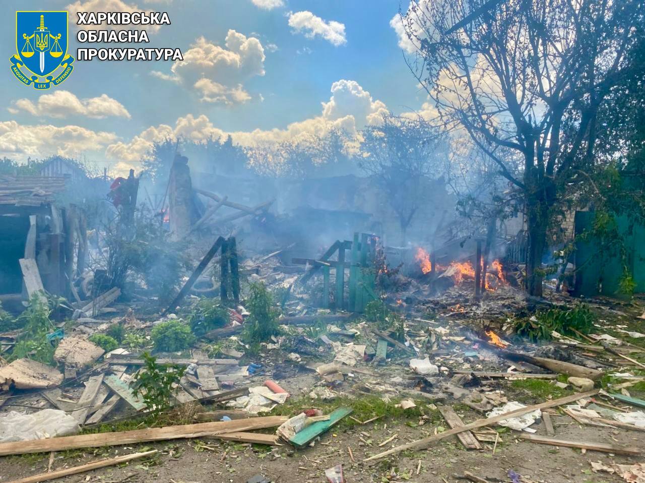 Пожежа після обстрілу