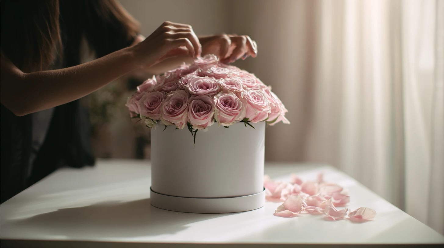 троянди в коробці