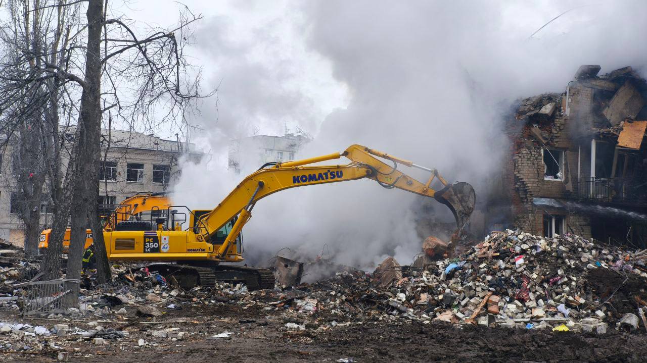 Ліквідація наслідків ракетної атаки