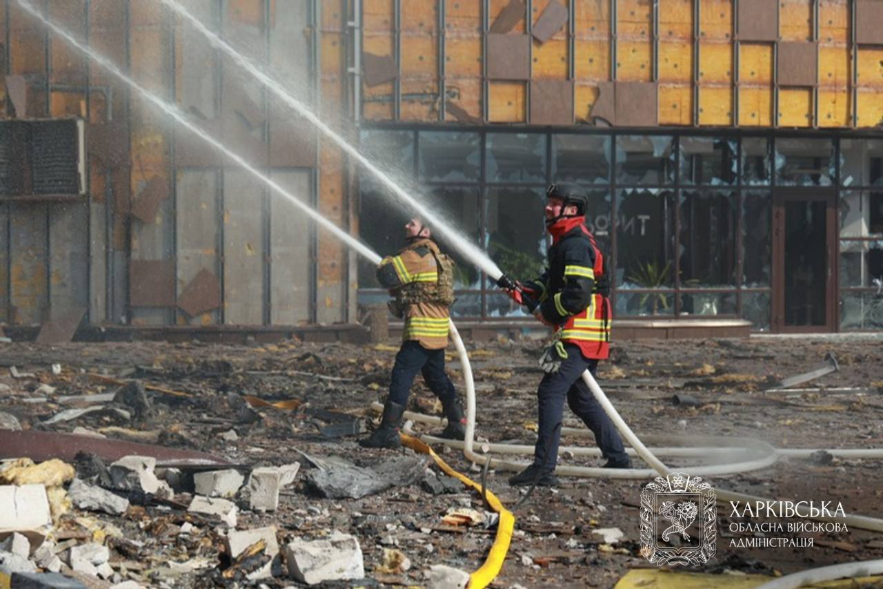 Пожежа після влучання дрона