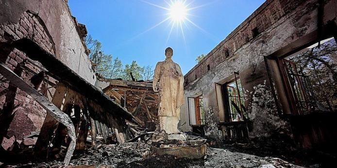 Фото: зруйнований Національний літературно-меморіальний музей Г. С. Сковороди, Харківська область