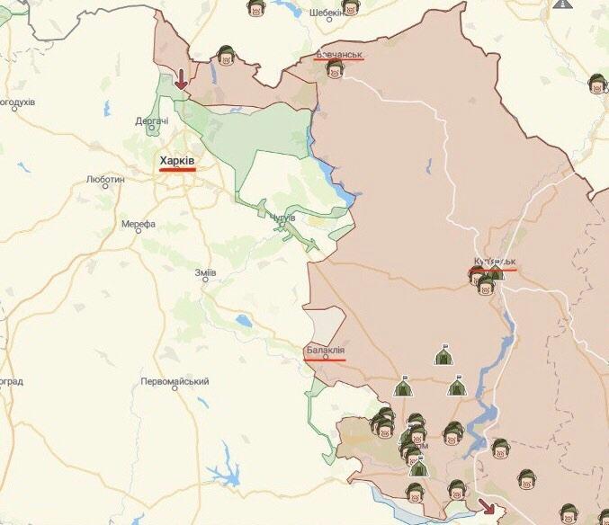 На мапі deepstate зображені окуповані території Харківської області станом на 17 серпня