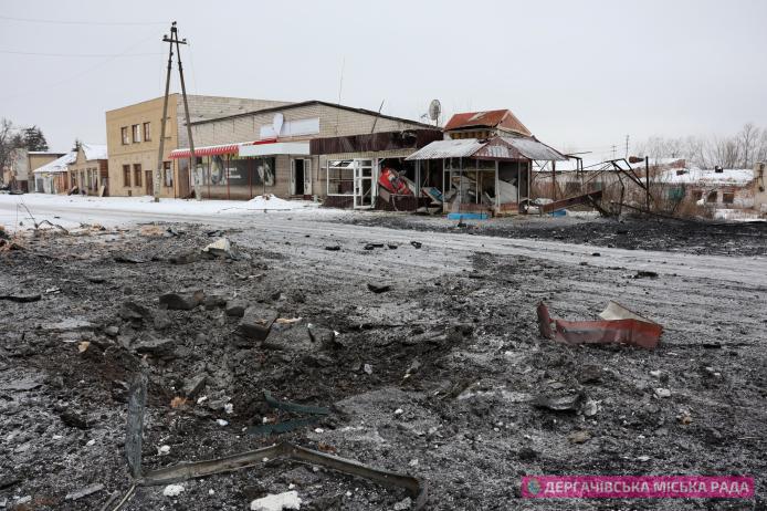 Центр Козачої Лопані після влучання авіабомби, 23 січня / Фото: В'ячеслав Задоренко